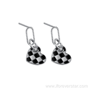 Checkerboard Women Valentines Earrings Love Earrings